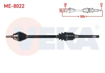 VEKA ME-8022 Komple Aks Sağ On Uzunluk 1004mm Mercedes Gl-Serısı (X164) 320 Cdı - 350 Cdı 7 A-T 2006-2012/ M Serı 