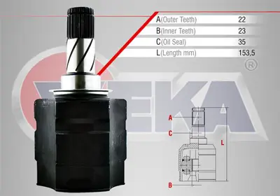 VEKA OP-5060 Aks Kafası Sol-Sağ On Ic Corsac 1.3cdtı 22x23x35 Boy 153.5 Mm 2000-2006 