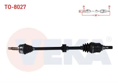 VEKA TO-8027 Komple Aks Sağ On Uzunluk 897 Mm Toyota Yarıs (P13) 1.4 D-4d A-T/M-T 2011- 