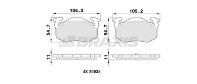 BRAXIS AA0100 Arka Fren Balatası Clıo Clıo Iıı Megane Coach 2.0 16v 8671016194