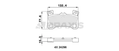 BRAXIS AA0343 Arka Fren Balatası Touareg Q7 Cayenne 02>16 7L0698451F 95535293961 95535293962 95535293963 95535293964 7L0698451E 7L0698451D 7L0698451C 95535293960 95535393962