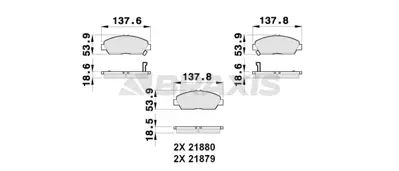 BRAXIS AB0255 On Fren Balatası Honda Prelude 2.0 91-96 Accord 2.0 93-98 Rover 600 45022SLRG02 45022SN7G50 45022SS0G00 45022SM5A00 45022SL0E61 45022SLRG01 45022SL0G01 45022SS0G02 45022SN7G40 45022SL0E60