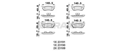 BRAXIS AB0473 Fren Balatası Arka Ml-Class W163 98>05 A1634200520 A1634201420 424711950 B30D33691 B00133691 4163420032 A424711950 A4163420032 A164200520 A1634202420