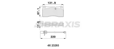 BRAXIS AB0525 Arka Fren Balatası R8 Quattro 4.2 04 / 2007 4S0698451M 4L0698451E 420698451H 4L0698451C 420698451 420698451B 4L0698451B 420698451J 420698451F 420698451C