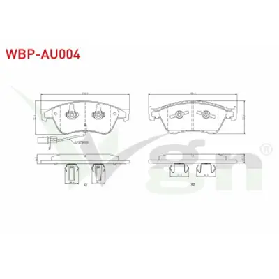 WGN WBP-AU004 Fren Balata On Fıslı Audı A8 (4e_) 3.0 Tfsı 2003-2010 / Audı A8 (4e_) 4.2 V8 Tdı 2003-2010 / Audı A8