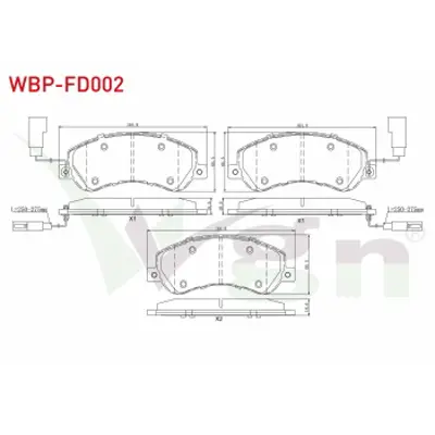 WGN WBP-FD002 Fren Balata On Fıslı Ford Transıt (V347) 2.4 Tdcı - 3.2 Tdcı (Arkadan Itıslı) 2006-2014 / Transıt (V