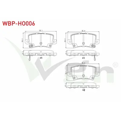 WGN WBP-HO006 Fren Balata Arka Ikazlı Honda Cıvıc Vııı 1.4 2005-2012 / Honda Cıvıc Vııı 1.8 2005-2012