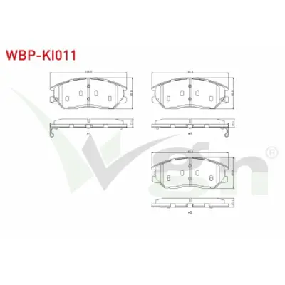 WGN WBP-KI011 Fren Balata On Ikazlı Kıa Opırus 3.5i V6 2003- / Ssangyong Kyron 2.0 Xdı 4wd 2005-2011 / Ssangyong R