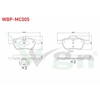 WGN WBP-MC005 Fren Balata On Mını Mını (R50r53) Cooper 1.6 18.30mm 2001-2006