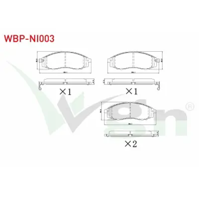 WGN WBP-NI003 Fren Balata On Ikazlı Nıssan Pıck Up (D22) 2.5 Dı 4wd 1998- / Np300 Skystar 2.5 Dcı 2008- / Skystar 