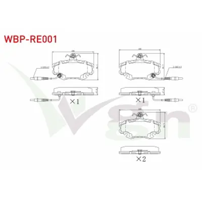 WGN WBP-RE001 Fren Balata On Fıslı Renault Clıo Symbol 1.5 Dcı 1998-2005 / 1.2 1998-2005/ Clıo Iı 1.2 1998-2005/ T