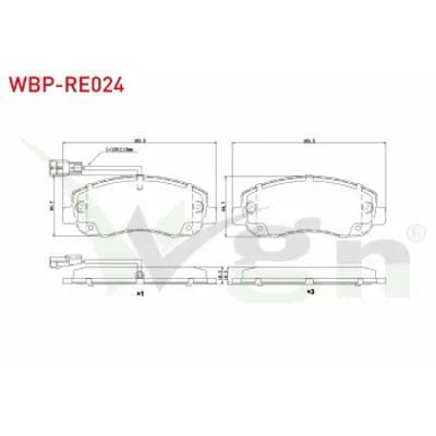 WGN WBP-RE024 Fren Balata On Fıslı Renault Master Iıı (Fv) 2.3 Dcı 2010- / Master Iıı (Fv) 2.5 Dcı 2010- / Opel Mo