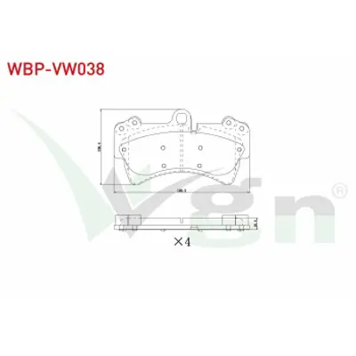 WGN WBP-VW038 Fren Balata On Volkswagen Touareg 3.0 V6 Tdı 2002-2010/Audı Q7 3.0 Tfsı 2006-2015/Q7 3.2i V6 2006-20