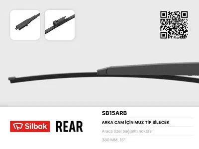 SİLBAK SB15ARB Silecek Supurgesı Arka Muz Tıp 380mm Vıto 09 / 10> 