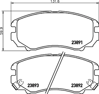 WONGA 271093 Fren Balatası Ön Sonata-Tucson-Coupe-Elantra-Sportage 581012EA10 1FE0058101 2EA1158101 38A8158101 2CA2058101 581012HA10 S581012EA21 S5810138A81 581012EA11 581013KA00