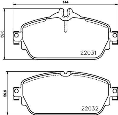 HELLA 8DB 355 021-551 Fren Balatası Ön W205-213-238 Bm 14- A0084203620