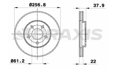 BRAXIS AE0820 On Fren Dıskı Chrysler Neon (Pl) 94>00 Neon Iı 01>06 5273038AA