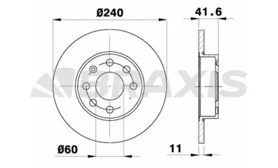 BRAXIS AE1124 On Fren Dıskı (Aynası)   Yenı Kasa Transıt V363 17> Yenı Custom 17> 2.0 Ecoblue 2221678