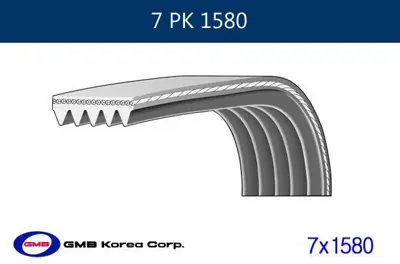 GMB GPK 7PK1580 Kanallı Kayıs Rangerover 