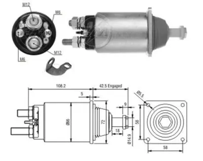 ZM 0834 Mars Otomatıgı 24v Daf Yenı Model 4 Delık Uzun Tıp Cıvatalı GM 