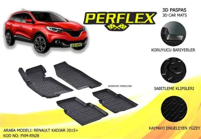 PERFLEX PXM-RN28 Paspas 3d Havuzlu X-Mat Kadjar 2015+ GM 