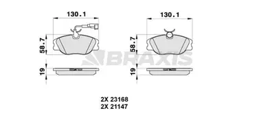 BRAXIS AB0315 Fren Balatası On Punto Iı 03> 1,8 1,9jtd Marea 2,0 Bravo 98>02 Weekend Coupe 96>98 2.0ı Alfa 145 146 