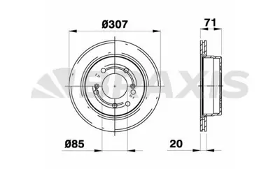 BRAXIS AD1092 Arka Fren Dısk Aynası Ssangyong Rodıus Rd270 