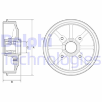 DELPHI BFR484 Arka Fren Kampanası(Rulmanlı) C2 C3 C3 Iı C3 Plurıel P206 P206+ (T3e) P1007 1.1 / 1.2 / 1.4 Hdı / 1. GM 424746, GM 424749, GM 424759, GM 424752, GM 4243152090