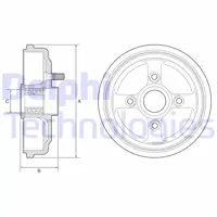 DELPHI BFR567 Fren Kampanası Ve Rulman Arka Aveo 03>11 T200 T250 GM 96471279, GM 96471783, GM 96473233, GM 963869901, GM 964712276, GM 95903585, GM 96386900, GM 96471277, GM 96471278, GM 96470999