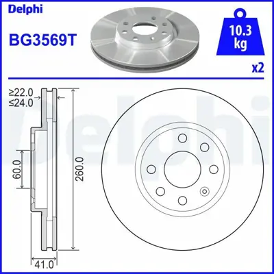 DELPHI BG3569T On Fren Dıskı (4 Bıjon) Corsa C Combo C Tıgra B Merıva A