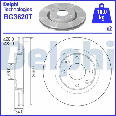 DELPHI BG3620T On Fren Dısk Aynası Berlıngo Iı P206 Partner Iı 1,6 1,9d 1,6hdı Dw8 P1007 P206 P307 P207 P208 P301 C