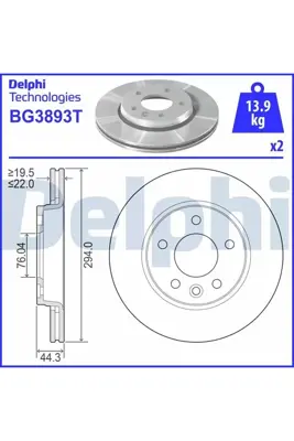 DELPHI BG3893T Arka Fren Aynası Havalı Transporter T5 1,9tdı-2,0-2,5tdı 04/03--> Multıvan V 04/03-->