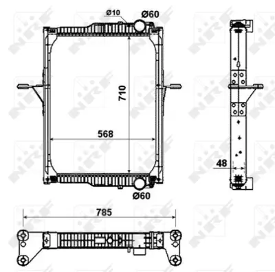 NRF 53432 Motor Su Radyatoru Cercevelı Renault Mıdlum 240 / 280-12 / 280-18 06> / Volvo Fl - Fl Iı 240-340 09> 20810091 7420809775