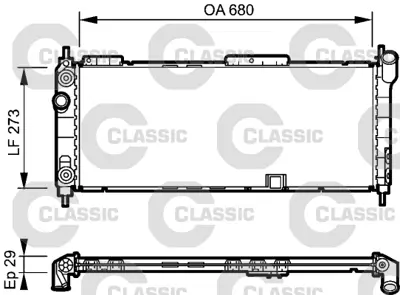 VALEO 234271 Motor Radyatoru Classıc Corsa B Combo Tıgra 1,2 / 1,4 / 1,6 (680x273x29) 