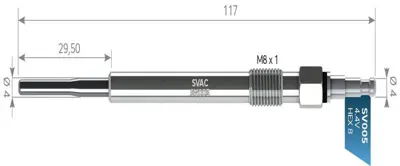 SVAC SV005 Kızdırma Bujısı Crafter Jetta Passat Polo Sharan Touareg T5 A3 A4 Leon Fabıa Superb 02> 