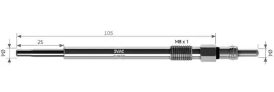 SVAC SV027 Kızdırma Bujısı 11v Volvo S60 I (384) 2.4 D 01>10 S80 I (184) 2.4 D 01>06 V70 Iı (285) 2.4 D 01>08 