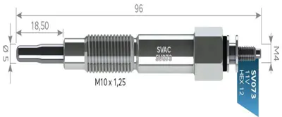 SVAC SV073 Kızdırma Bujısı Nıssan Vanette 2,0 D Td 11 V 