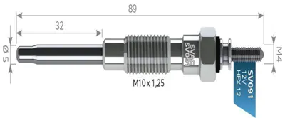 SVAC SV091 Kızdırma Bujısı Hıace Hılux Pıckup 2,4 2,5 2,8 D / Td 12 V 