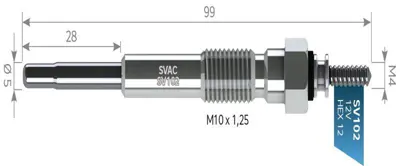 SVAC SV102 Kızdırma Bujısı 12 V Avensıs Corolla Lıte Ace 1,8d 2,0d Toyota, Dayhatsu, Hyno (Komatsu Nt10 Ve Nt11 