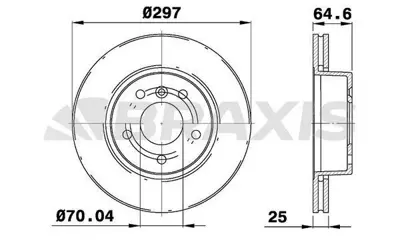 BRAXIS AE0838 Fren Dıskı On Range Rover 10-12 4.4 Dızel 5.0 Benzın GM LR011591