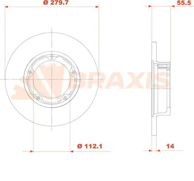 BRAXIS AE1016 Fren Dıskı On I20 15 > / Rıo 11 > 1.4 Crdı 15 Jant Havalı 280mm 4 Bıjon GM 51712C8500