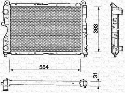 KALE 0115172PA Motor Radyatoru Tempra Klimalı 1,6 / 2,0 (2 Sıra Cu+pl) GM 