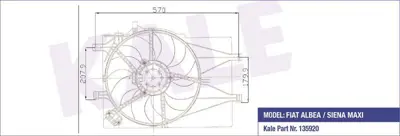 KALE 012622213 Fan Motoru Davlumbazlı Albea Sıena 1,6 GM 