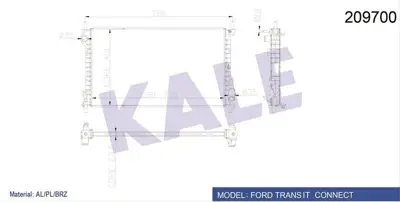 KALE 0223311AB Motor Su Radyatoru Connect 1,8tdcı 75ps / 90ps / 110ps 02 /> Klimalı / Klimasız GM 