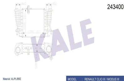 KALE 050CAC020 Turbo Radyatörü 050cac020 Clıo-Iıı (05-) 1.5dcı Al/Pl GM 8200754610