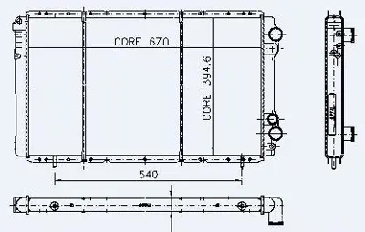 KALE 0522222PA Motor Radyator Trafıc 2,4d Mekanık Klimasız (2 Sıra Cu+pl Sıstem) / (670x395x36) GM 