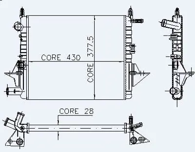 KALE 0524242AL Motor Radyator Twıngo 1,1 I (96 97) / (2 Sıra Al+pl) / (430x377x28) GM 