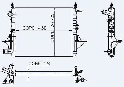 KALE 0525252AL Motor Radyator Twıngo (96>) / (2 Sıra Al+pl) / (430x377x28) GM 