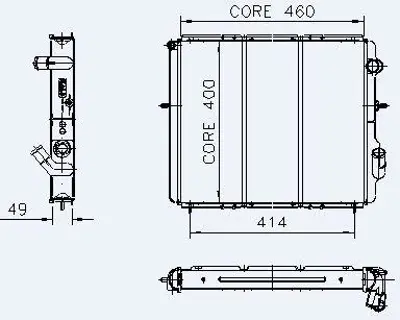 KALE 0528282PA Motor Radyator Clıo 1,9tdı (2 Sıra Cu+pl) / (460x400x49) GM 