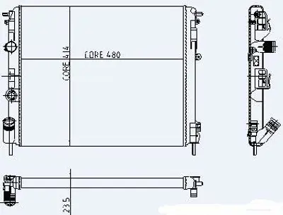 KALE 0528361AB Motor Radyator Clıo Iı 1,9d (2 Sıra Al+pl) / (480x414,5x23,5) GM 